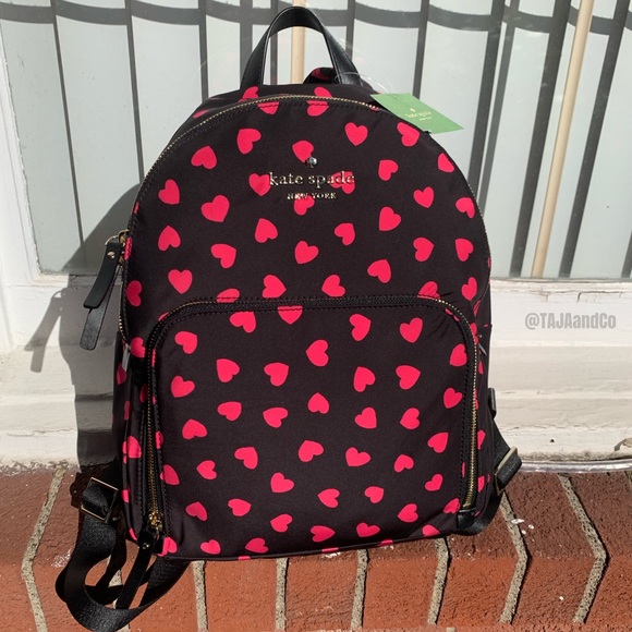 ❤️KATE SPADE! Nylon Midnight HEARTS Backpack - Picture 2 of 11
